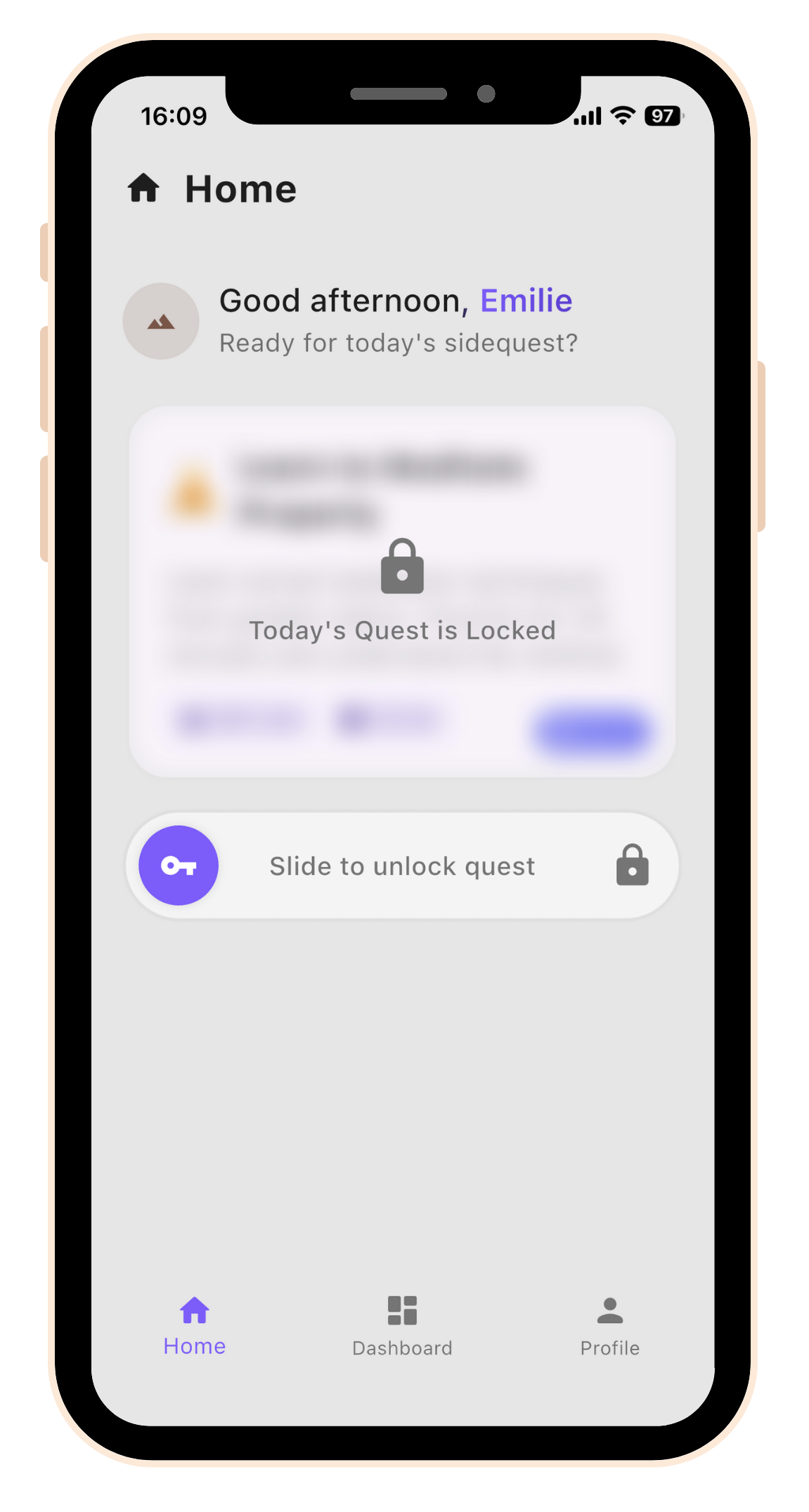 Sidequest Home - Daily Quest Locked