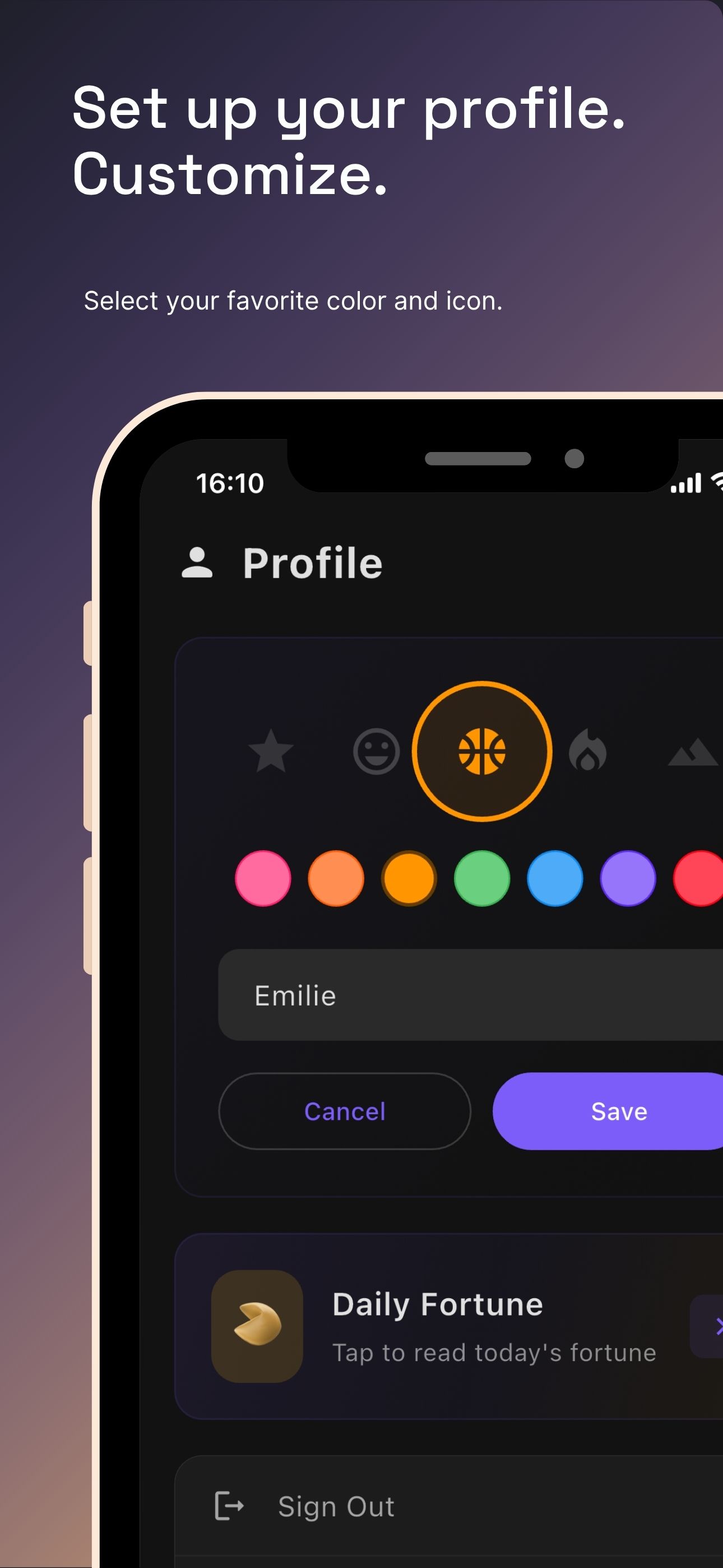 Set Up Your Profile. Customize.